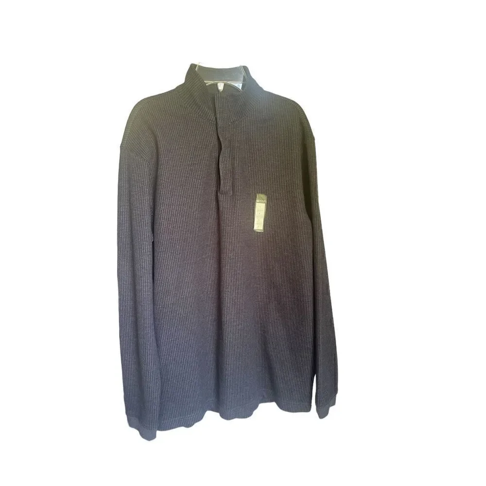 NWT Hagger Long  Sleeve 1/4 zip Pull over Shirt Brown/ Black Size S